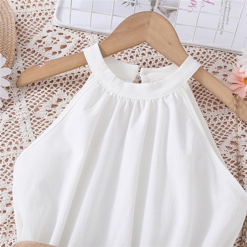 Solid Color Stylish Off-Shoulder Sleeveless Dress