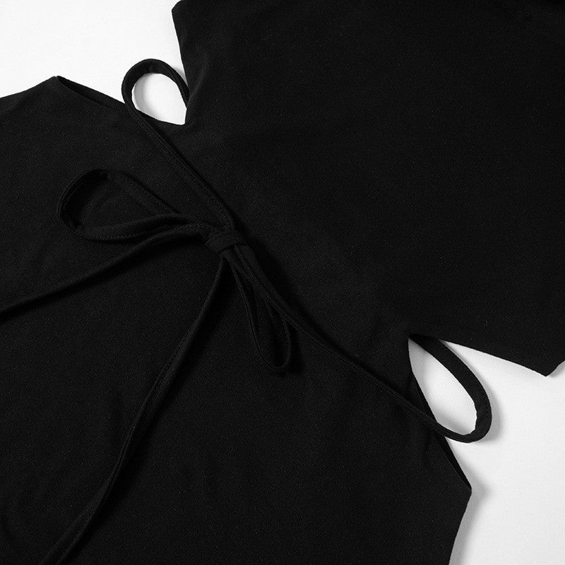 Flare Sleeve Mini Dress With Tie Waist