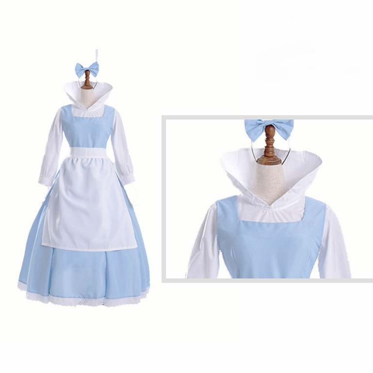 Beauty and the Beast Belle Maid Cosplay Costumes 584