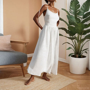 Backless V-Neck High-Waist Strapless Dress