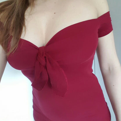 Sexy V Neck Sheath Short Sleeves T Shirts