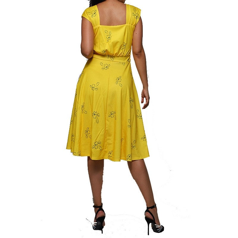 Casual Print Sleeveless Dress