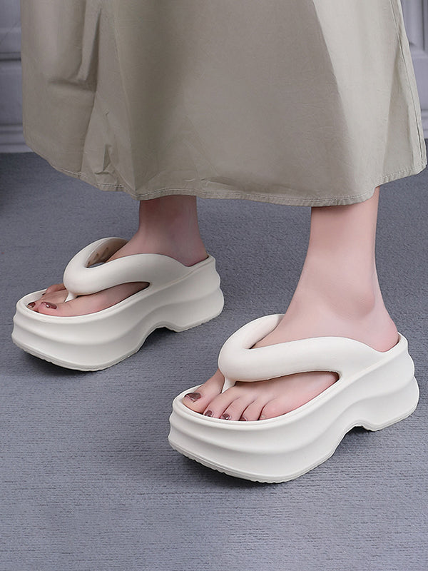 Height Increasing Contrast Color Non-Slip Flip Flops Sandals