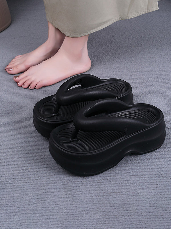 Height Increasing Contrast Color Non-Slip Flip Flops Sandals