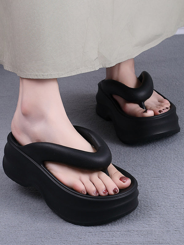 Height Increasing Contrast Color Non-Slip Flip Flops Sandals