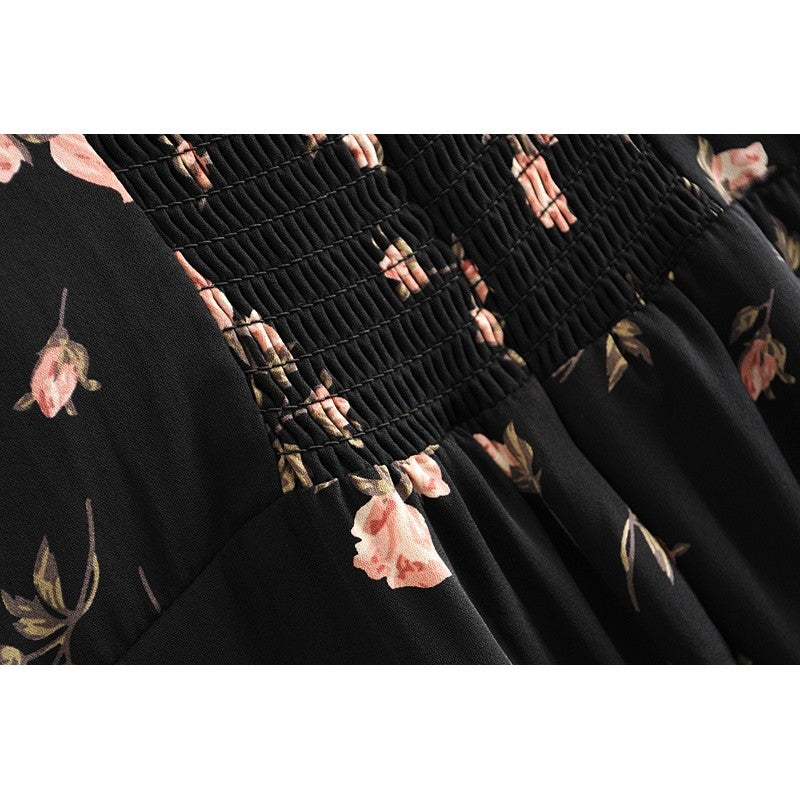 Printed Waist Hem Sexy Slit Tank Dress