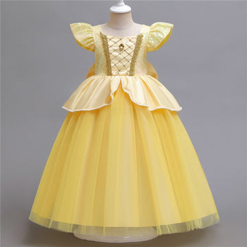 Bubble Sleeve Princess Dress Cosplaying Beauty And The Beast