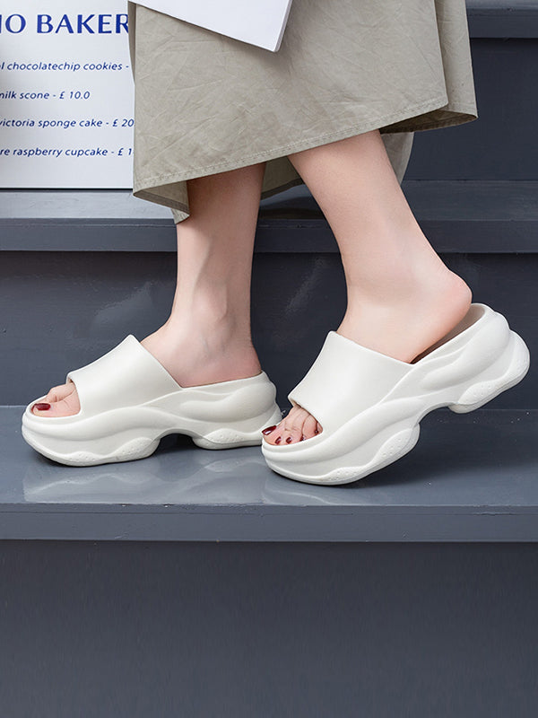 Height Increasing Non-Slip Solid Color Sandals