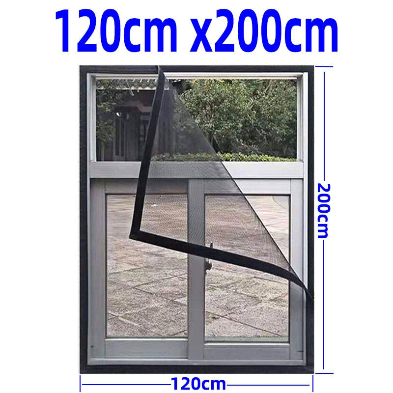 Insect Window Screen Mesh,Indoor Anti Fly Curtain Tulle Summer Invisible Anti-Mosquito Removable Washable Customize Screen Net