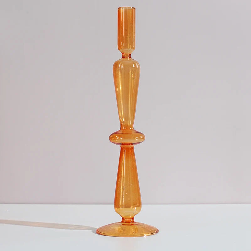 Nordic Glass candle holders, romantic Dinner home decoration, candlestick for birthday wedding, candle holder portavelas decor