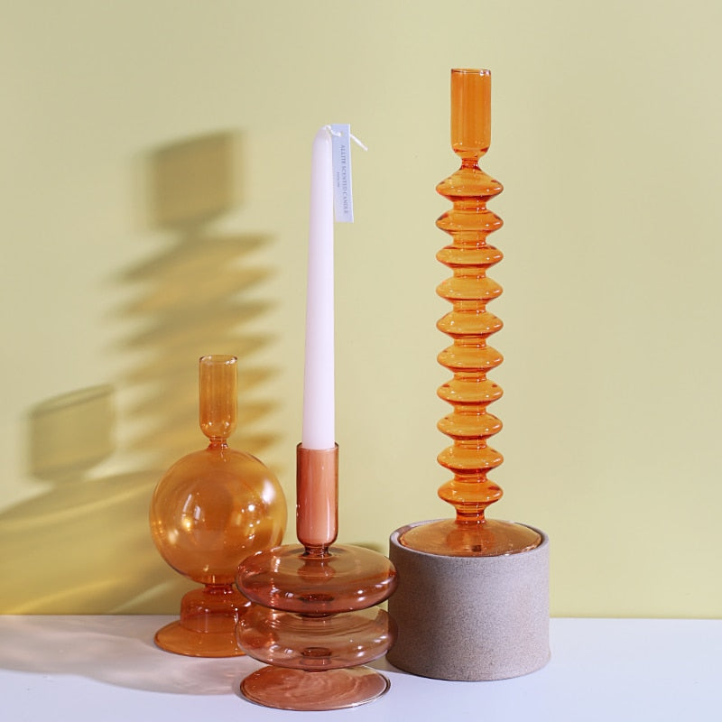 Glass Candle Holders Room Home Decor Living Romantic Candlestick Holder Wedding Birthday Dinner Decoration  Vintage