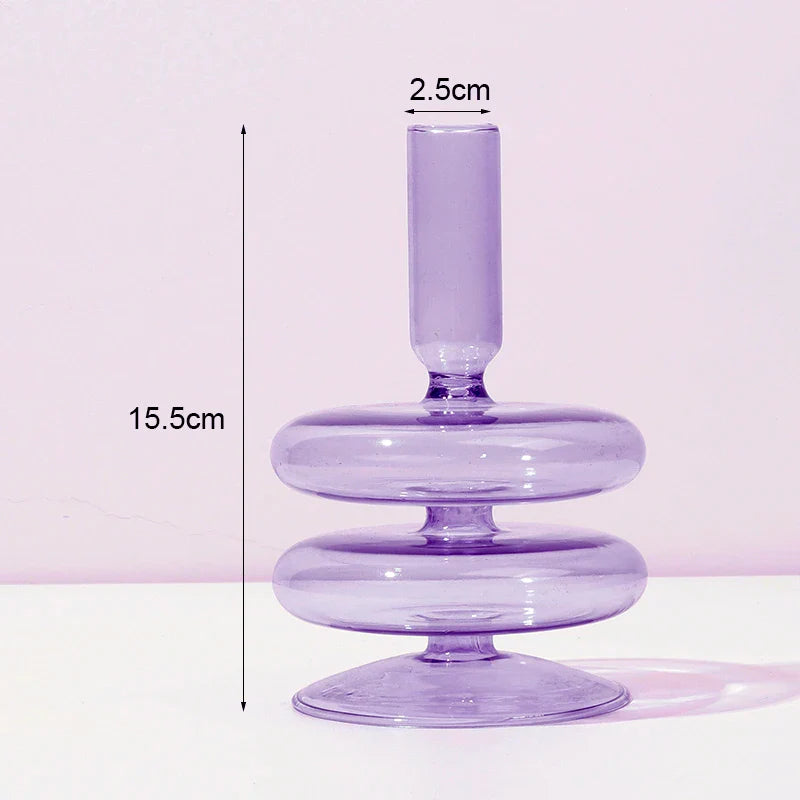 Candle Holders Glass Candlesticks Wedding Decoration Party Desktop Vases Home Decor Romantic Candlelight Dinner Room Decoration