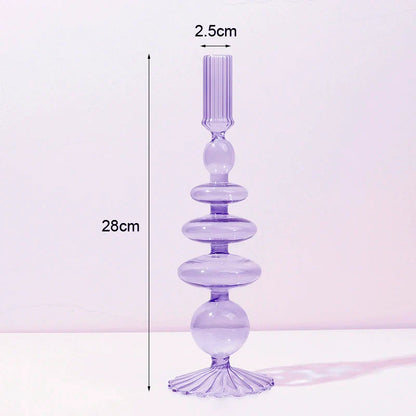 Candle Holders Glass Candlesticks Wedding Decoration Party Desktop Vases Home Decor Romantic Candlelight Dinner Room Decoration