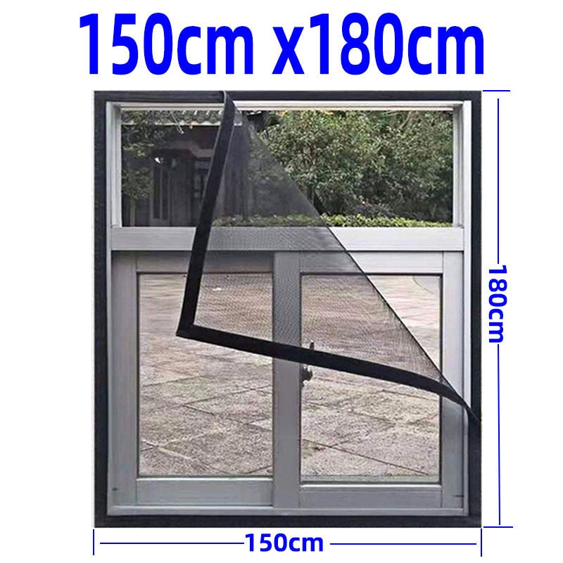 Insect Window Screen Mesh,Indoor Anti Fly Curtain Tulle Summer Invisible Anti-Mosquito Removable Washable Customize Screen Net