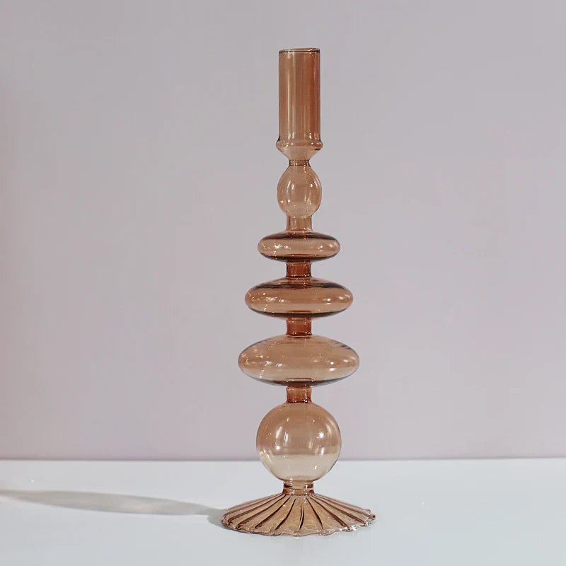 Nordic Glass candle holders, romantic Dinner home decoration, candlestick for birthday wedding, candle holder portavelas decor