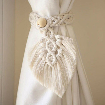 2 Pack Macrame Curtain Tiebacks Decorative Curtain With Bead Kawaii Boho Room Decor Home Living Room Decoration Gift