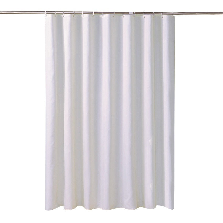 White Shower Curtains Waterproof Thick Solid Bath Curtains For Bathroom Bathtub Large Wide Bathing Cover 12 Hooks