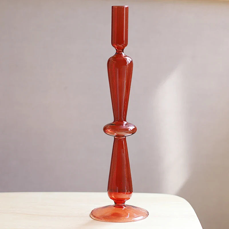 Nordic Glass candle holders, romantic Dinner home decoration, candlestick for birthday wedding, candle holder portavelas decor