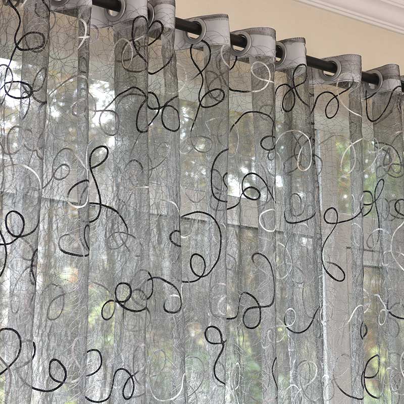 Modern Bird Nest  Embroidered  Tulle Curtains for Living Room Window Treatment Sheer Voile Curtain for Bedroom Custom Home