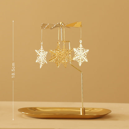 Gold Candlesticks Rotating Tray Christmas Romantic Rotation Spinning Carrousel Tea Light Candle Holder Dinner Wedding Bar Party