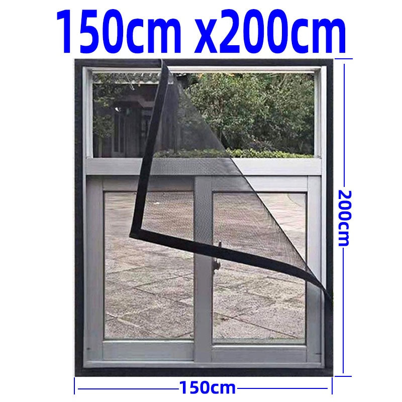 Insect Window Screen Mesh,Indoor Anti Fly Curtain Tulle Summer Invisible Anti-Mosquito Removable Washable Customize Screen Net