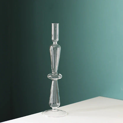 Nordic Glass candle holders, romantic Dinner home decoration, candlestick for birthday wedding, candle holder portavelas decor