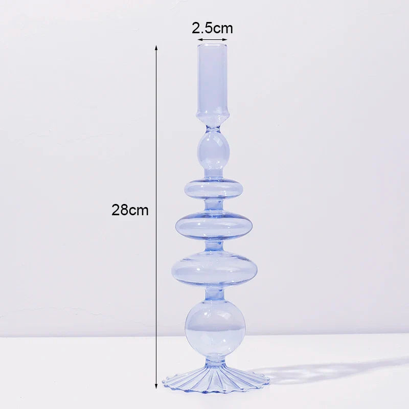 Candle Holders Glass Candlesticks Wedding Decoration Party Desktop Vases Home Decor Romantic Candlelight Dinner Room Decoration