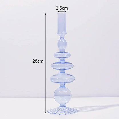 Candle Holders Glass Candlesticks Wedding Decoration Party Desktop Vases Home Decor Romantic Candlelight Dinner Room Decoration