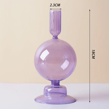 Nordic Glass candle holders, romantic Dinner home decoration, candlestick for birthday wedding, candle holder portavelas decor