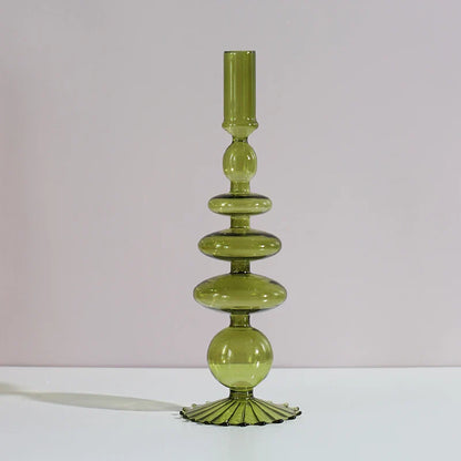 Nordic Glass candle holders, romantic Dinner home decoration, candlestick for birthday wedding, candle holder portavelas decor