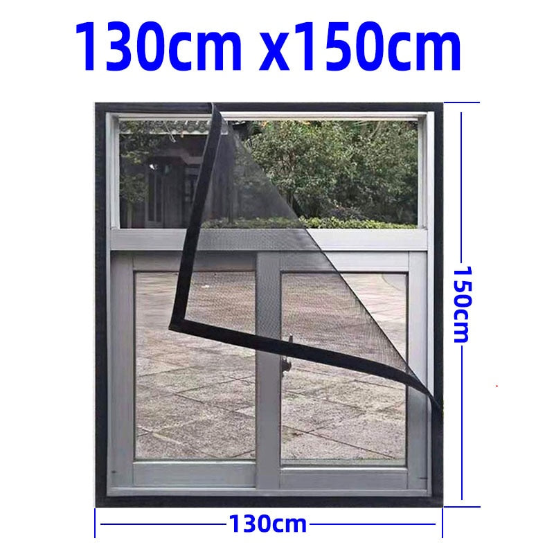 Insect Window Screen Mesh,Indoor Anti Fly Curtain Tulle Summer Invisible Anti-Mosquito Removable Washable Customize Screen Net