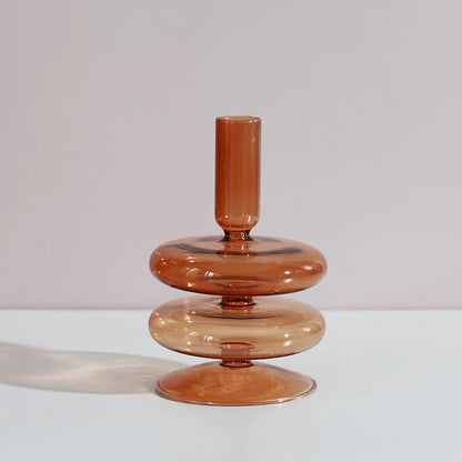 Nordic Glass candle holders, romantic Dinner home decoration, candlestick for birthday wedding, candle holder portavelas decor