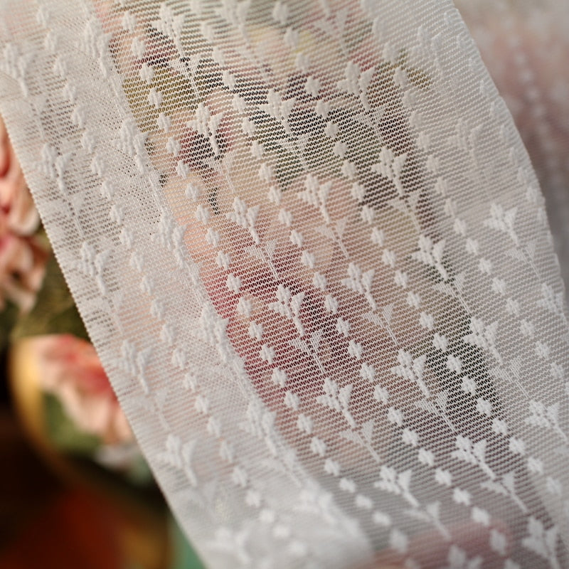 Korean White Embroidered Voile Curtains For Bedroom Window Curtain For Living Room Sheer tulle Curtain Blinds Custom Made Drapes
