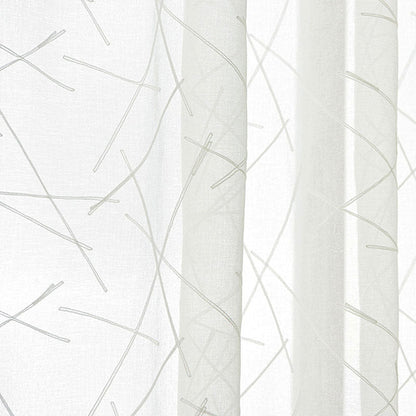 White Embroidery Tulle Window Curtains for Living room Geometry Sheer Curtains for Bedroom Voile Curtain Drapes Blind Finished