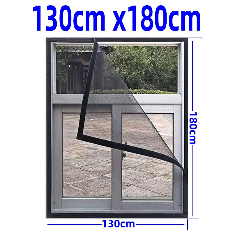Insect Window Screen Mesh,Indoor Anti Fly Curtain Tulle Summer Invisible Anti-Mosquito Removable Washable Customize Screen Net