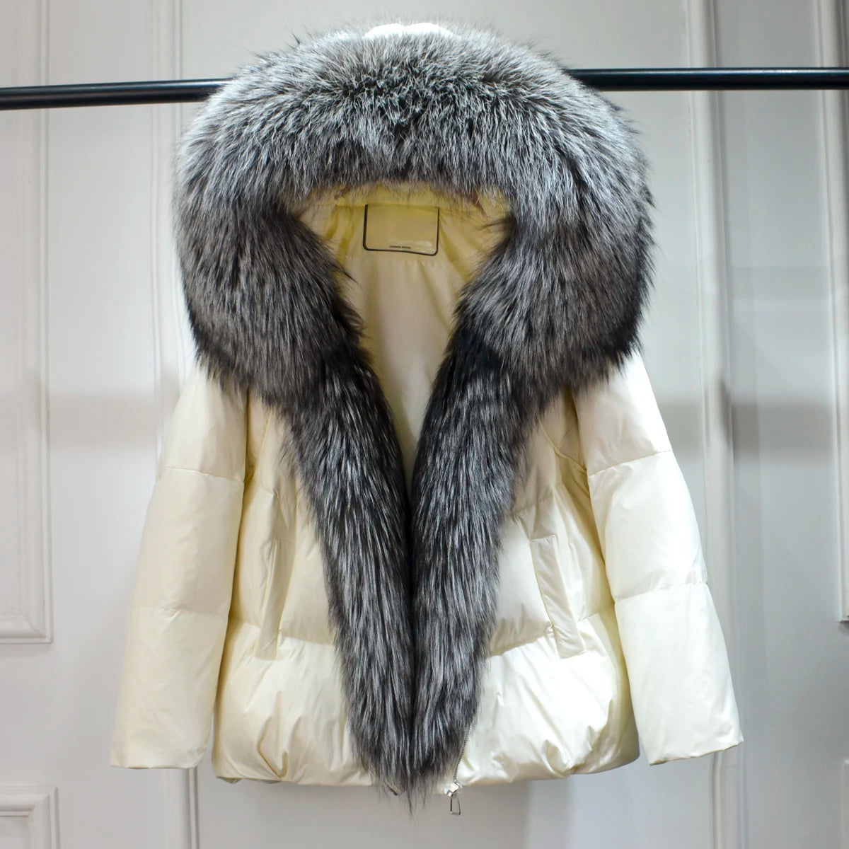 Winter Women Faux Fur Collar Thick Warm Women Hoodies Coat