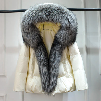 Winter Women Faux Fur Collar Thick Warm Women Hoodies Coat