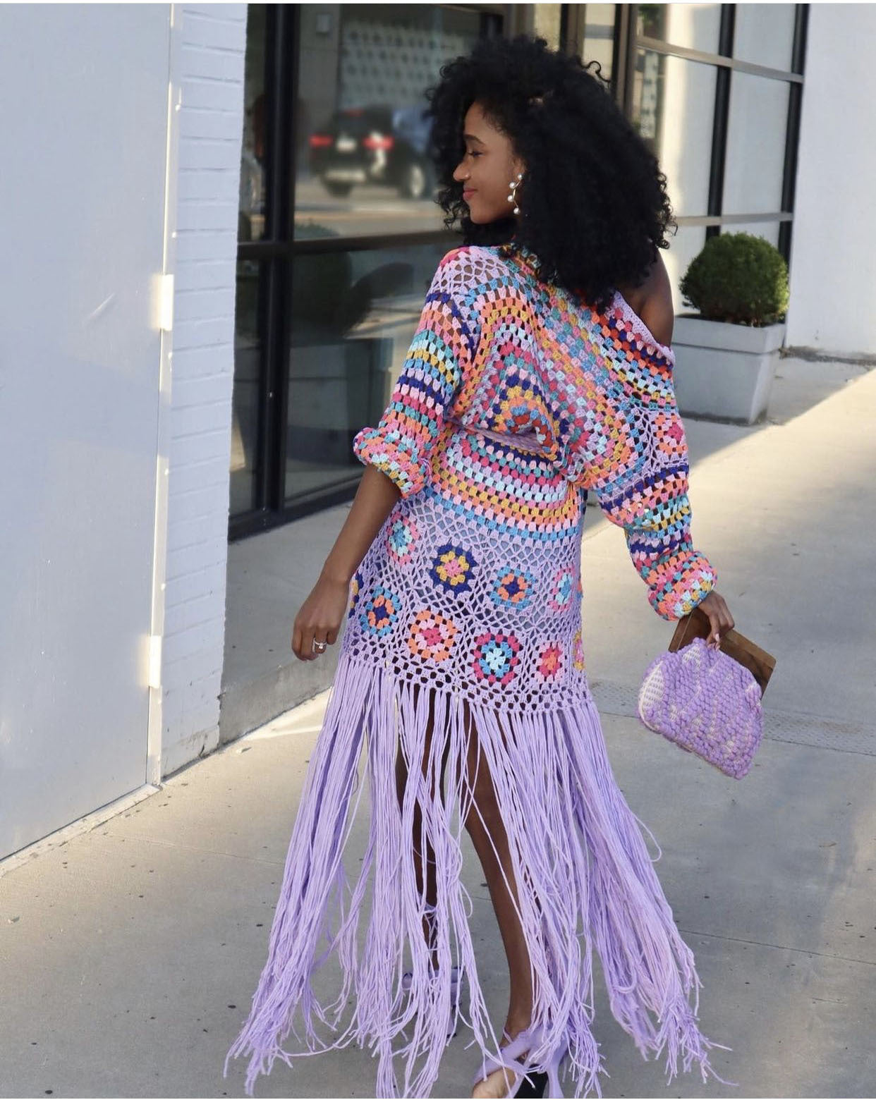 Colorful Crochet Irregular Tassels Coats for Women