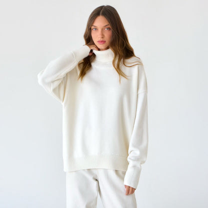 Fashion High Neck Knitted Pullover Sweaters for Women