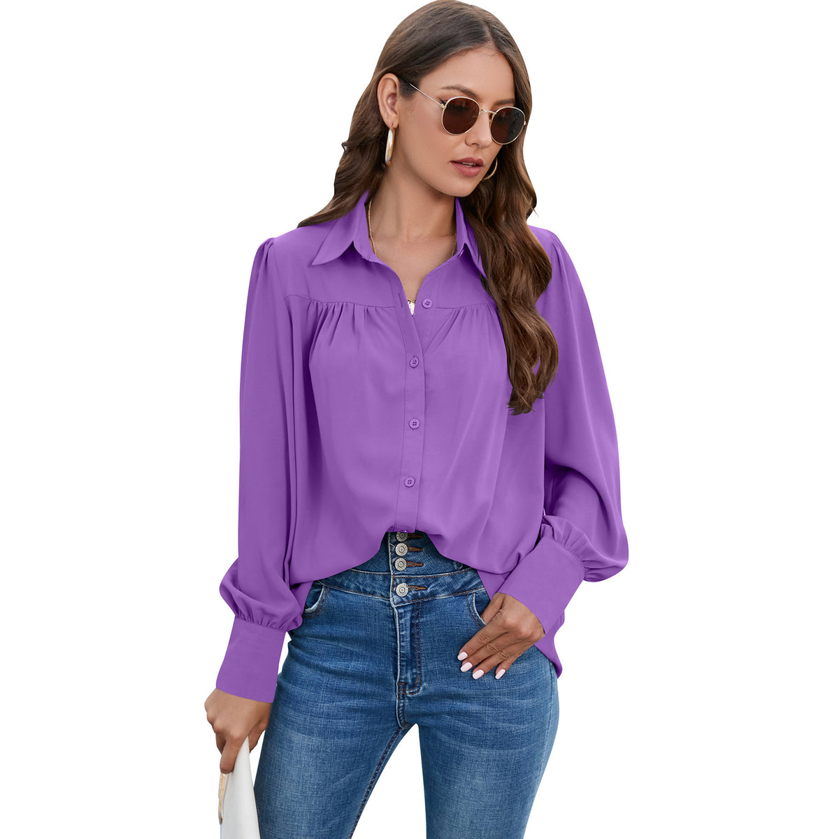 Casual Chiffon Long Sleeves Blouses for Women