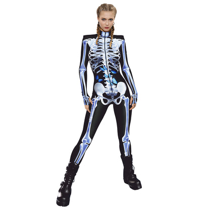 Halloween Skeleton Long Sleeves Jumpsuits Cosplay Costumes