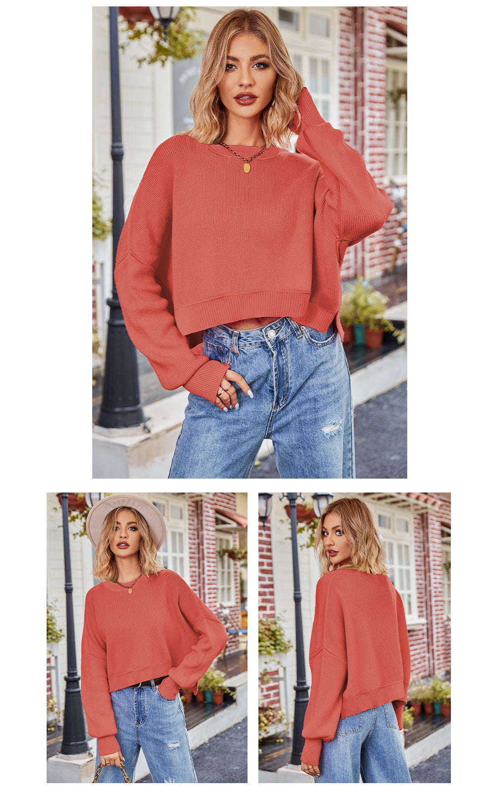Fashion Round Neck Knitted Pullover Sweaters