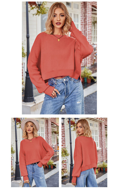 Fashion Round Neck Knitted Pullover Sweaters