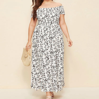 Casual Boho Off The Shoulder Summer Plus Sizes Dresses