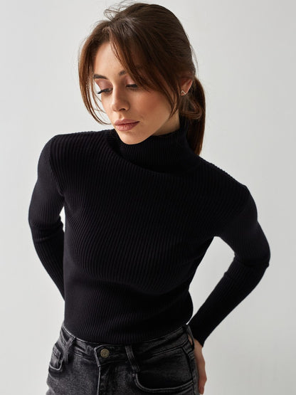 Sexy High Neck Knitted Sheath Sweaters