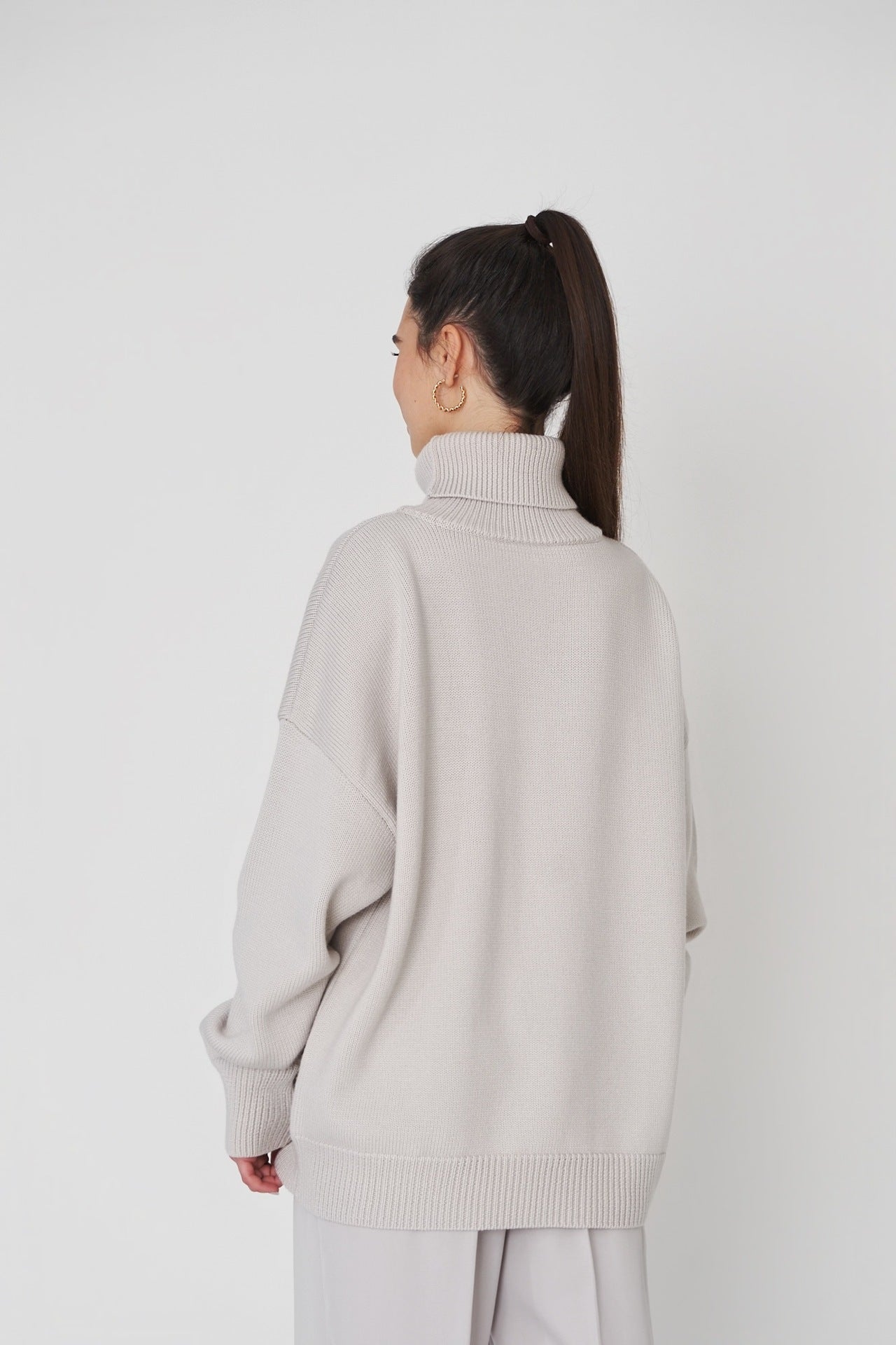 Fashion High Neck Knitted Pullover Sweaters for Women