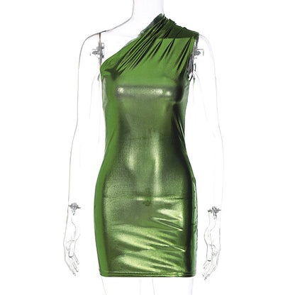 Sexy One Shoulder Sleeveless Sheath Mini Dresses