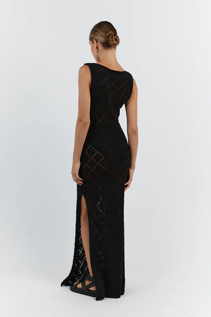 Sexy See Through Knitted Long Dresses for Women