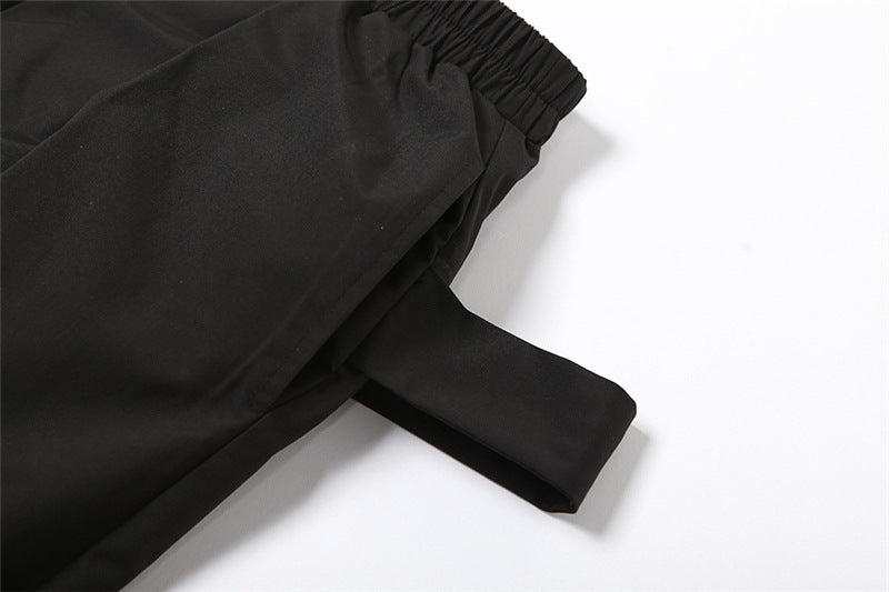 Casual High Waist Summer Black Wide Legs Pants