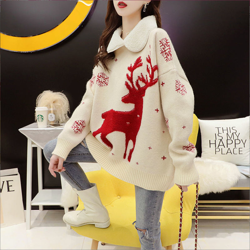 Casual Christmas Pullover Knitted Sweaters for Women